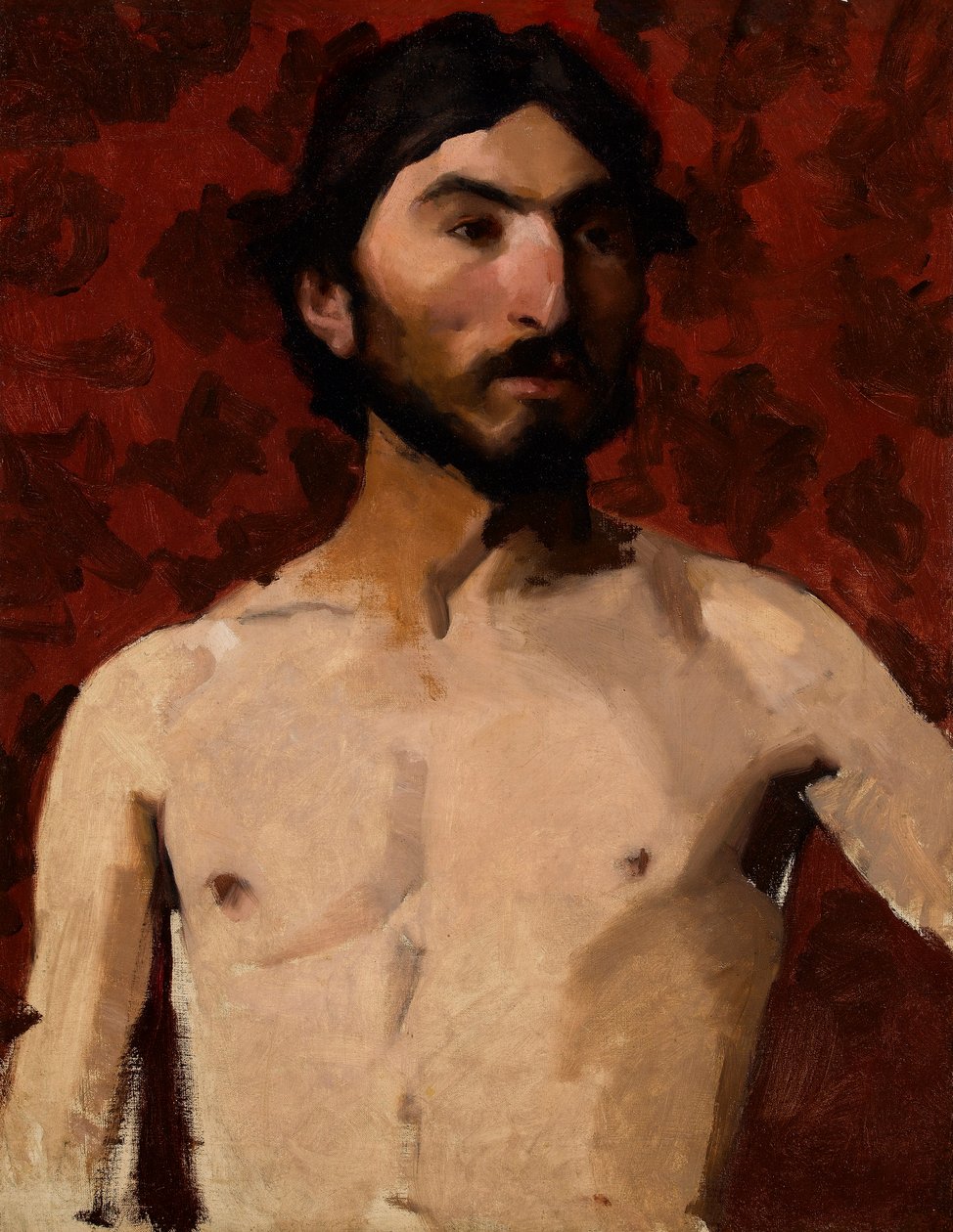 Levensstudie - bebaarde man, 1880s door Albert de Belleroche