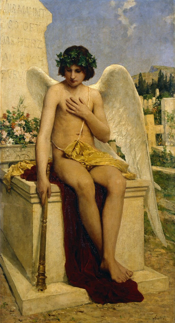 Het genie van de dood door Albert Anker