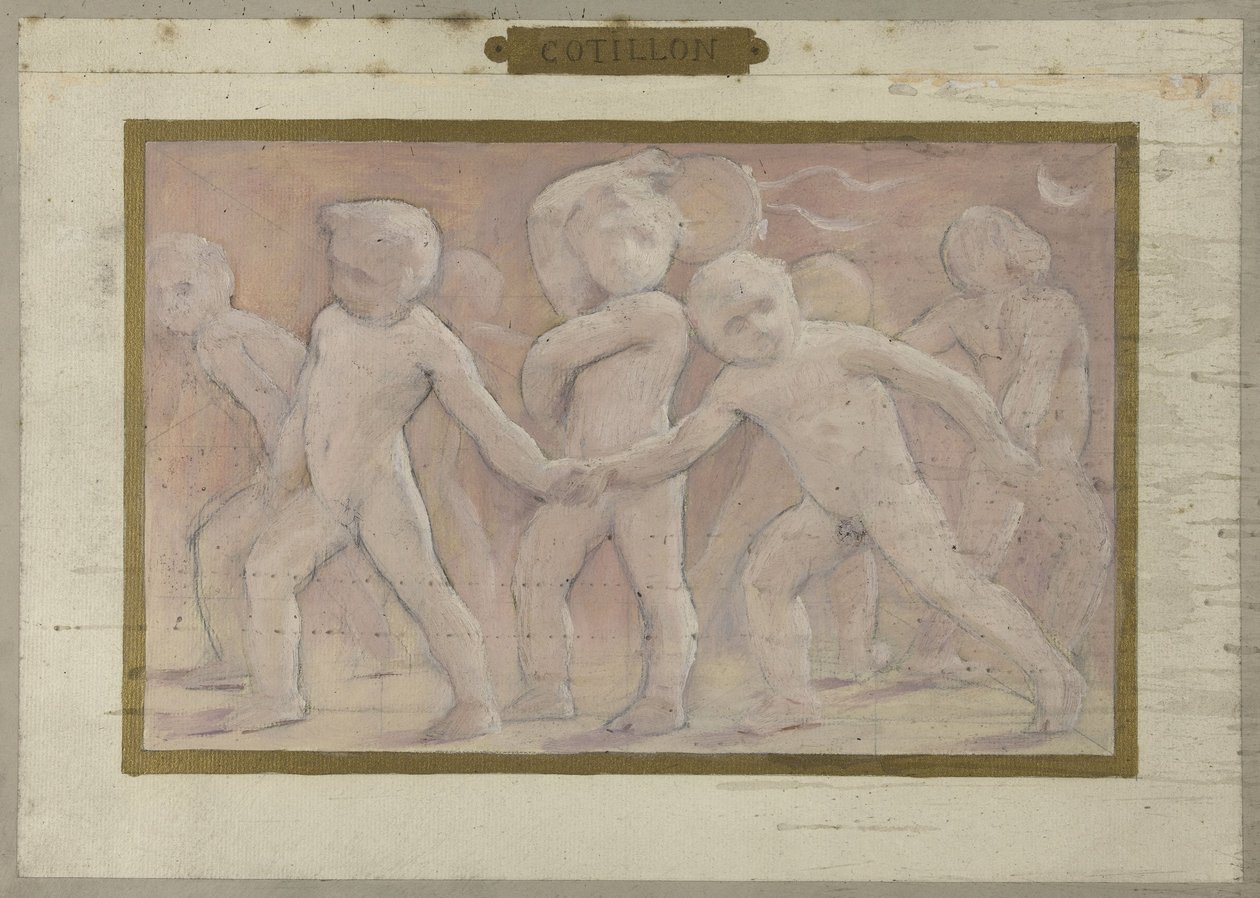 Schets voor de Salle des Fêtes in het Hôtel de Ville in Parijs: Cotillons, tussen 1889 en 1895 door Albert Aublet