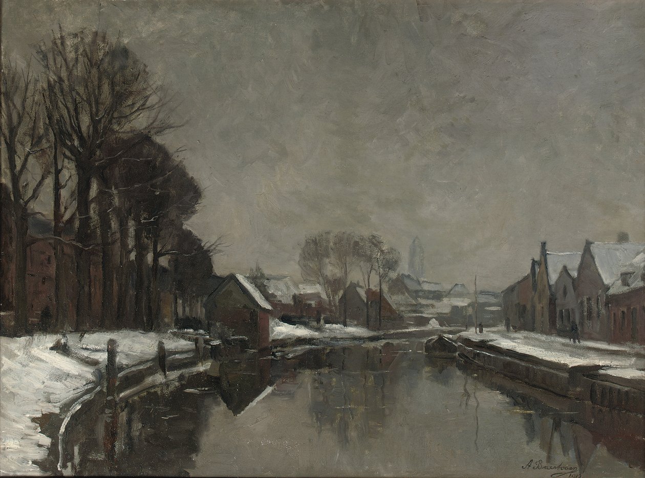 Een Belgische stad in de winter, 1912 door Albert Baertsoen