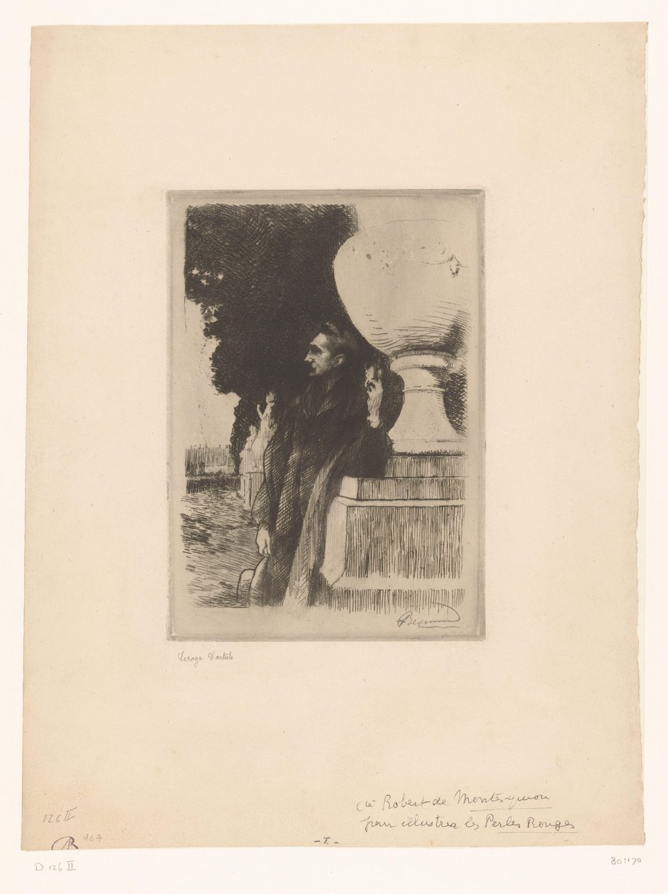 Portret van Robert de Montesquiou door Albert Besnard (signed by artist)
