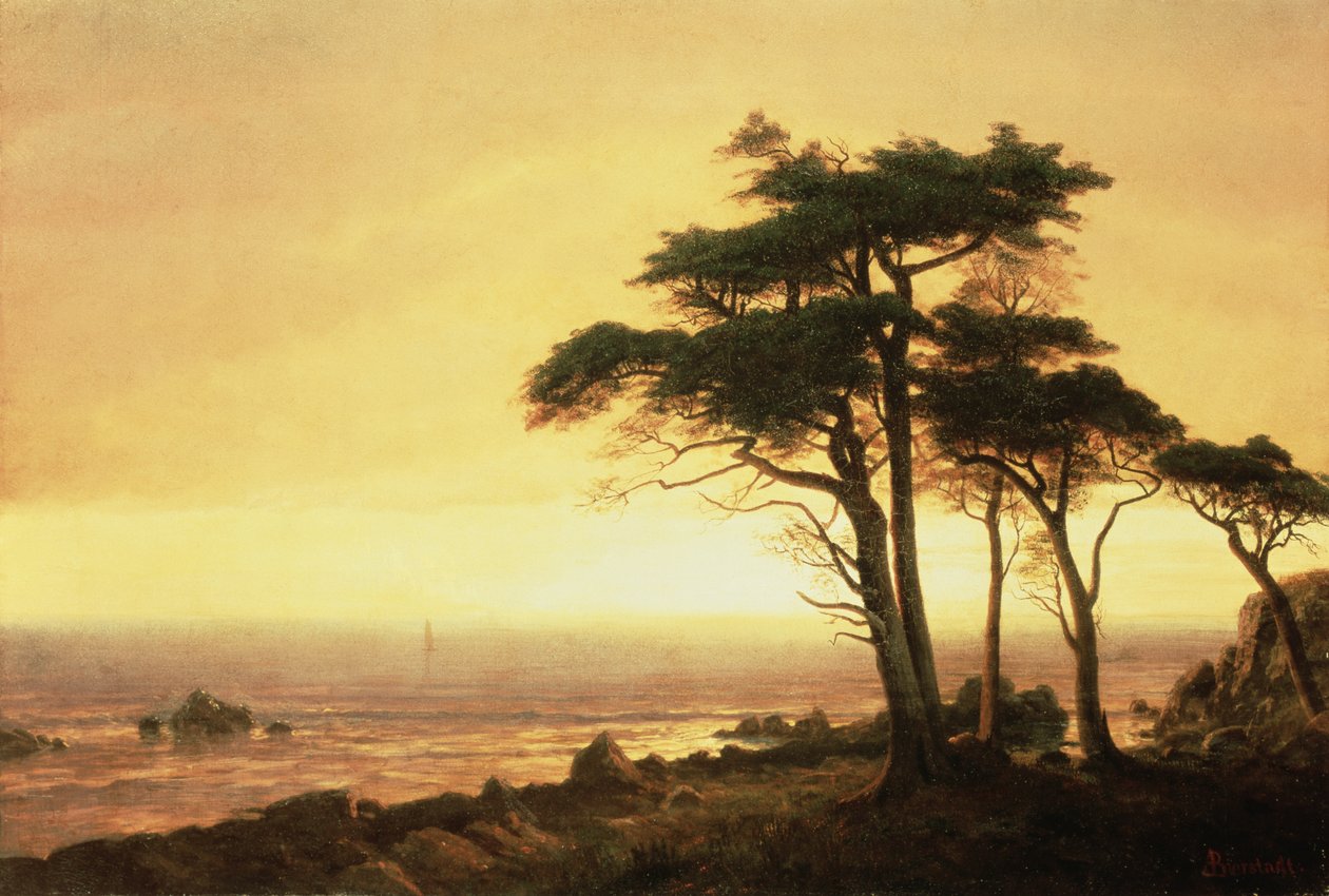 Kust van Californië door Albert Bierstadt