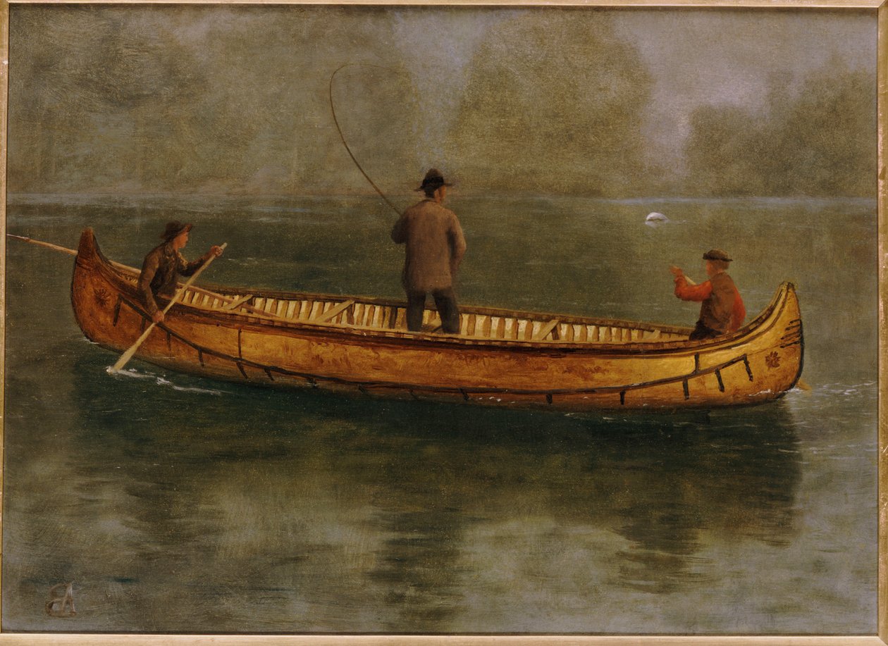 Vissen vanuit een Kano door Albert Bierstadt