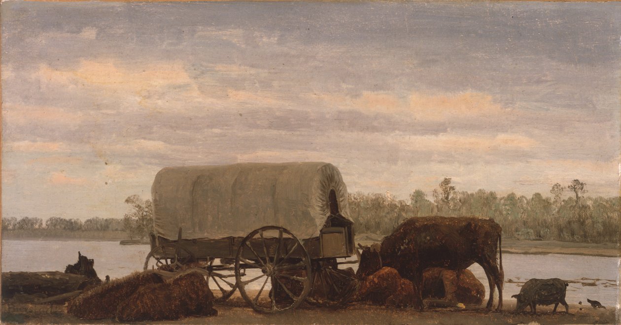 Nooning on the Platte, ca. 1859 (olieverf op papier gemonteerd op doek) door Albert Bierstadt