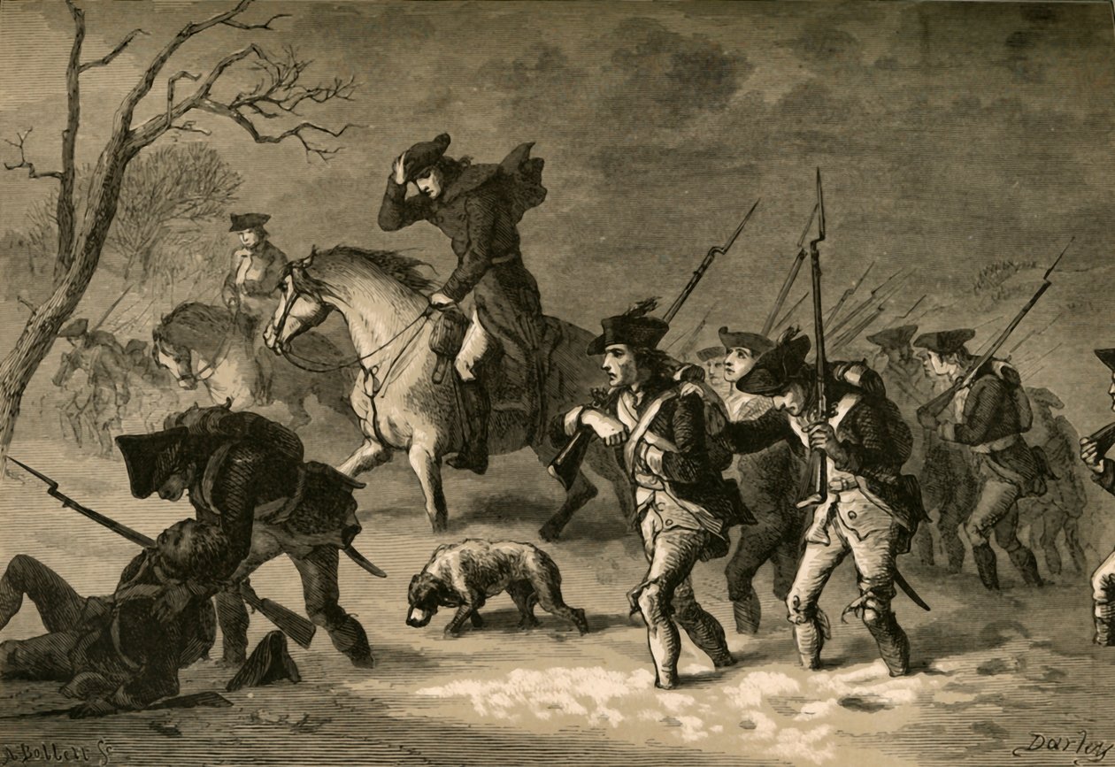 De mars van Valley Forge, 1877 door Albert Bobbett