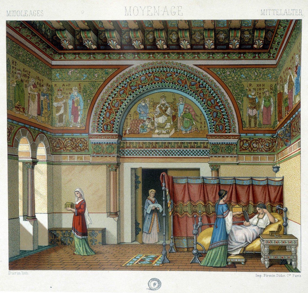 Interieur van een statig huis in de Middeleeuwen - in 