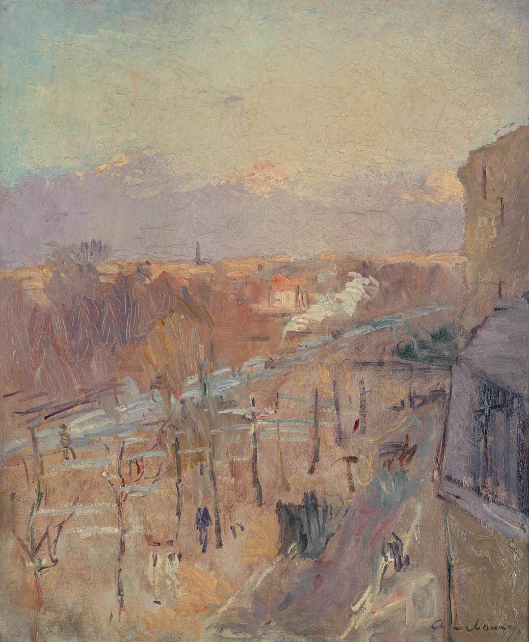 De Avenue in Parijs na een Storm door Albert Charles Lebourg