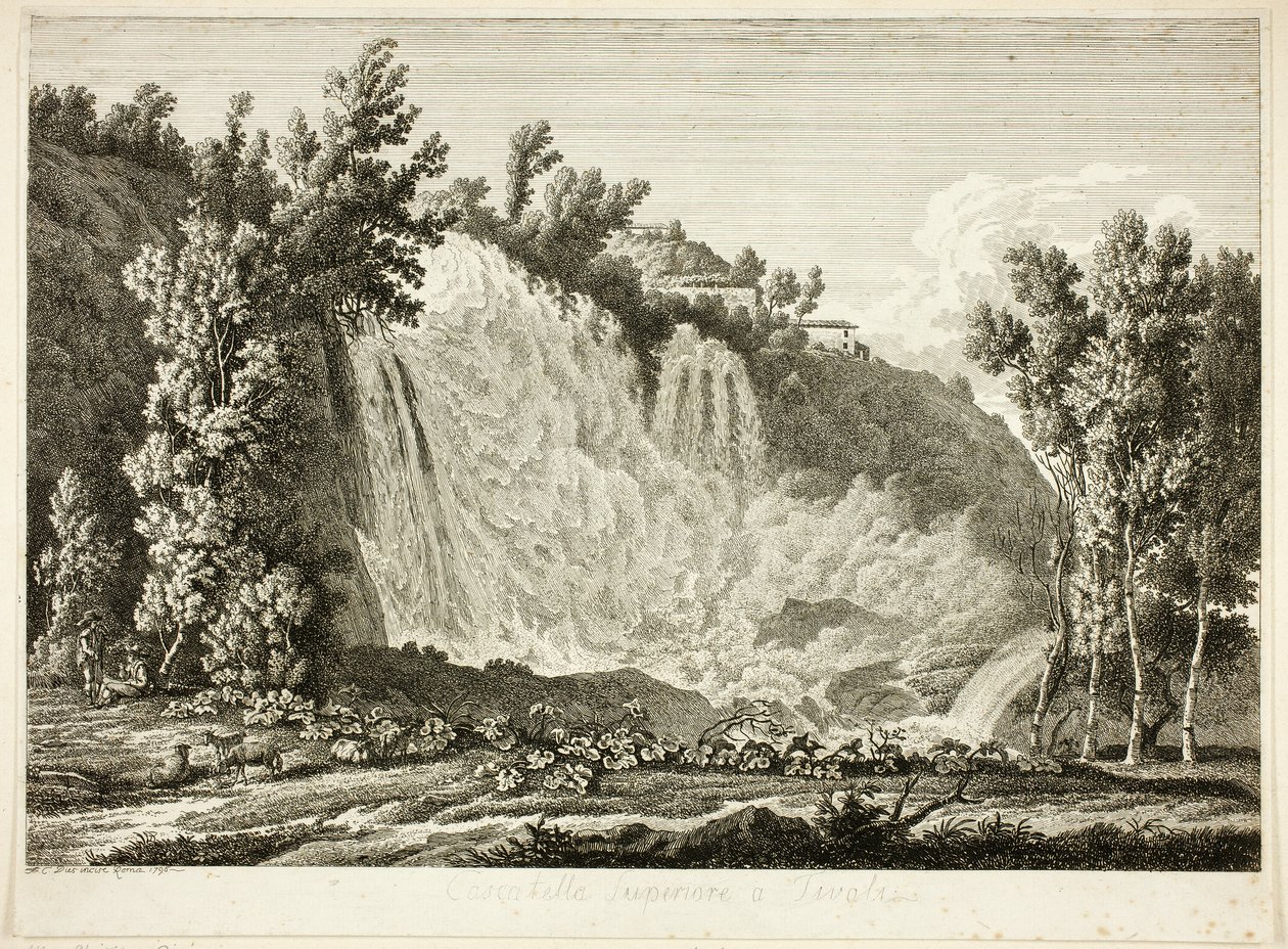 Waterval boven Tivoli, uit Malerisch geradete Prospecte aus Italien door Albert Christoph Dies