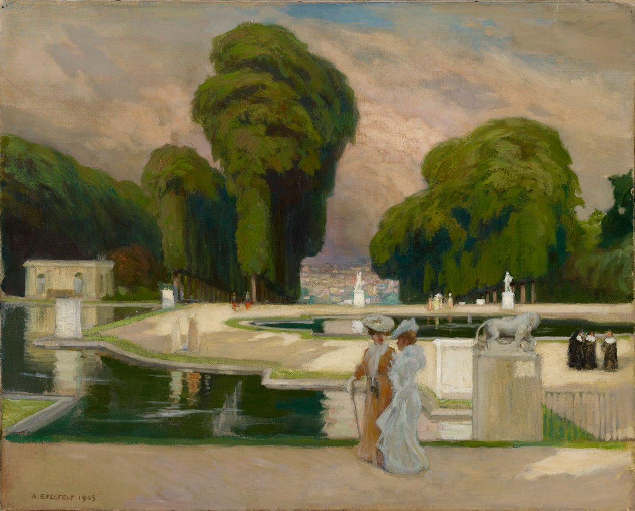 Vanuit St. Cloud Park, Parijs door Albert Edelfelt
