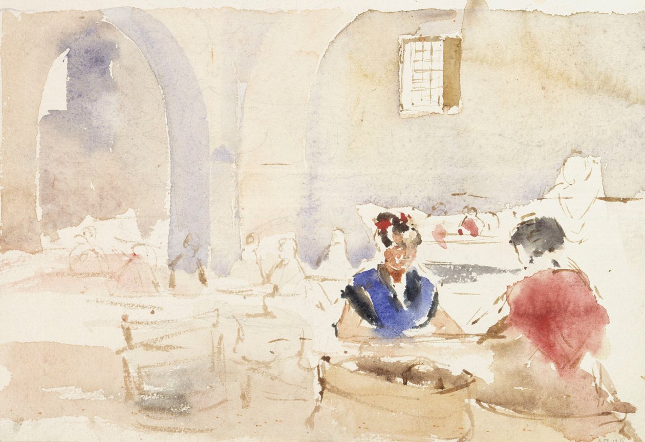 Interieur uit Spanje (tabaksfabriek in Sevilla) door Albert Edelfelt