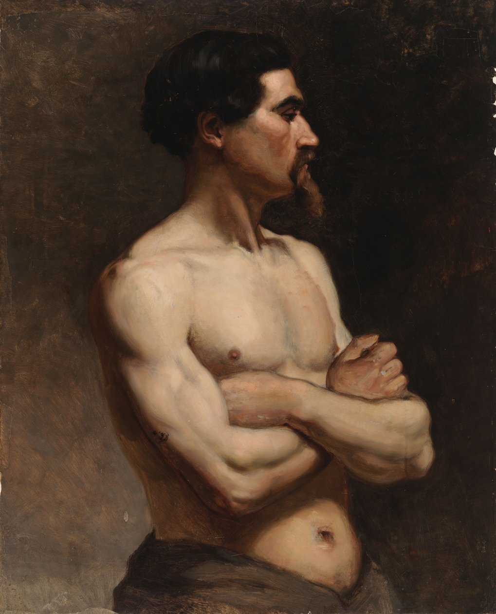 Mannelijke model, academische studie door Albert Edelfelt