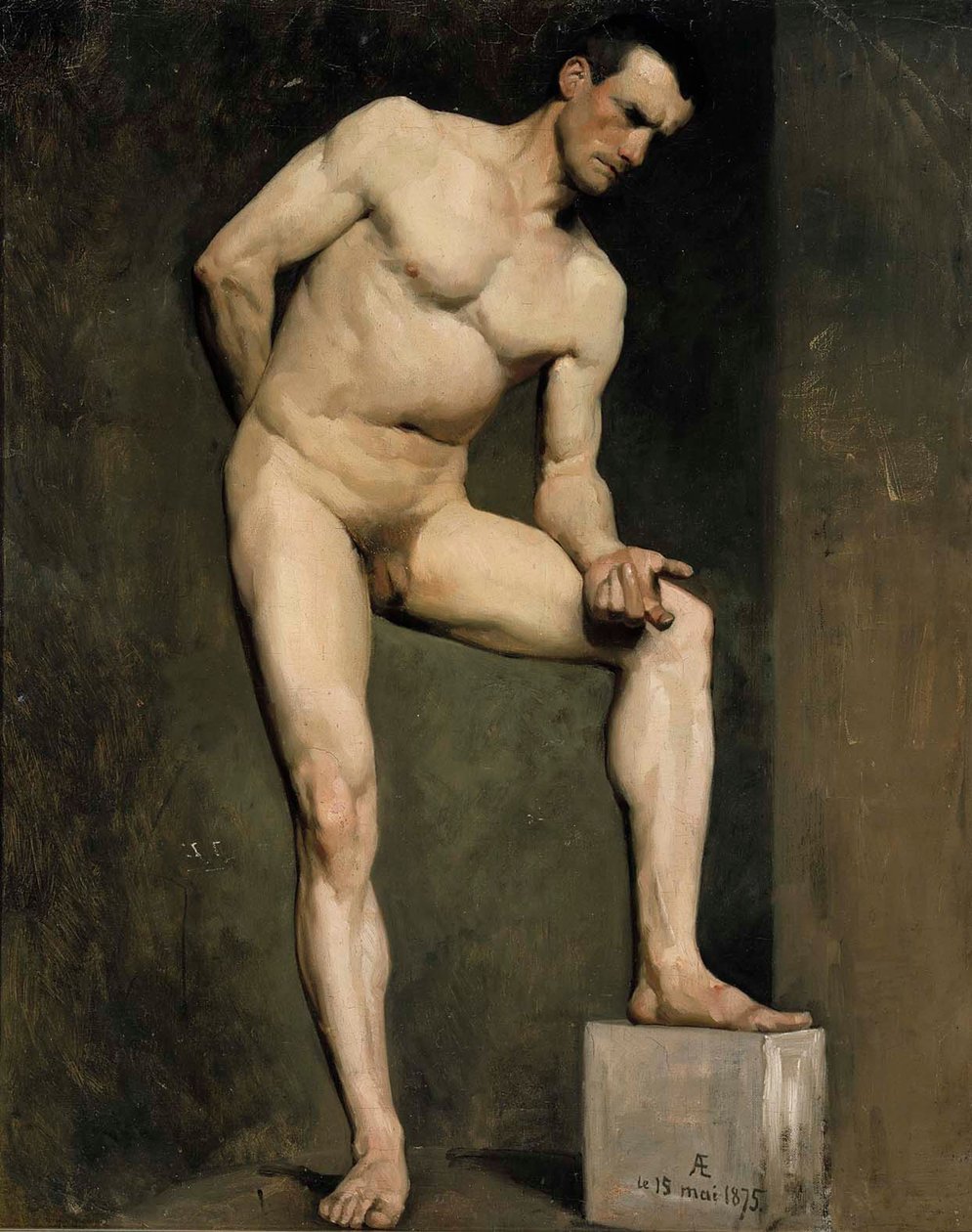 Mannelijk model, academische studie door Albert Edelfelt