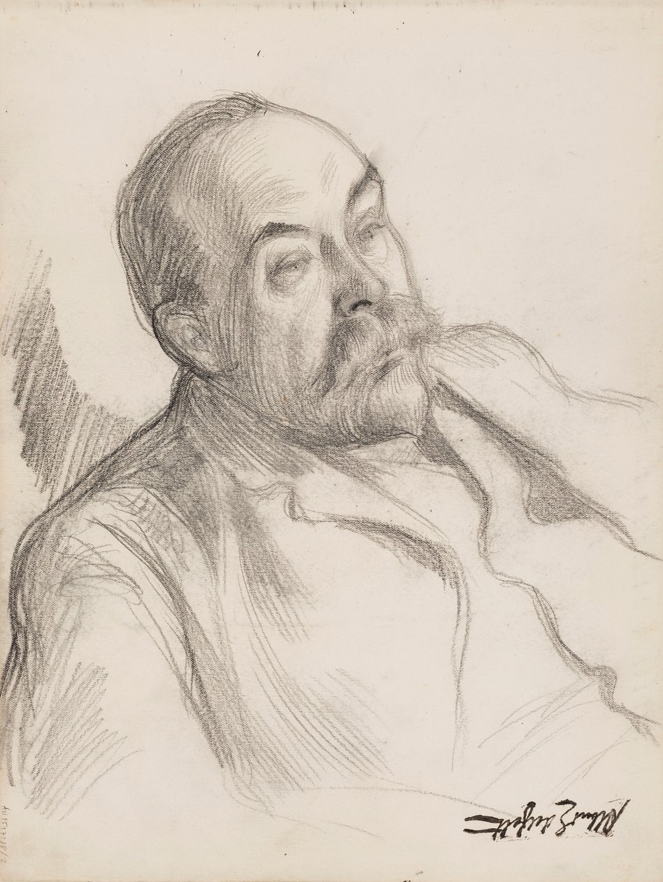 Portretschets man door Albert Edelfelt