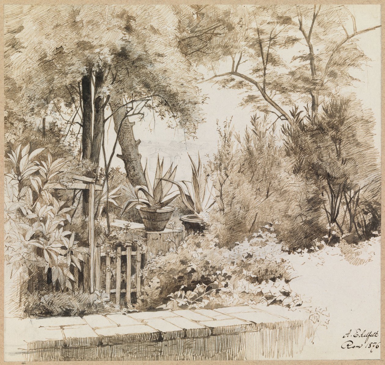 Park in Rome door Albert Edelfelt