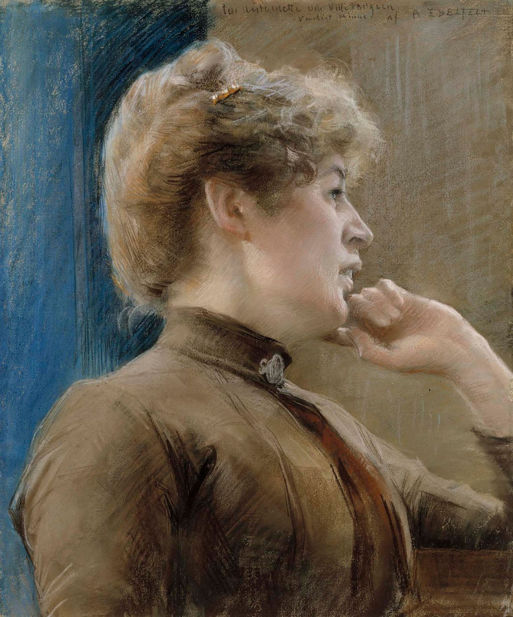 Portret van Antoinette Vallgren door Albert Edelfelt