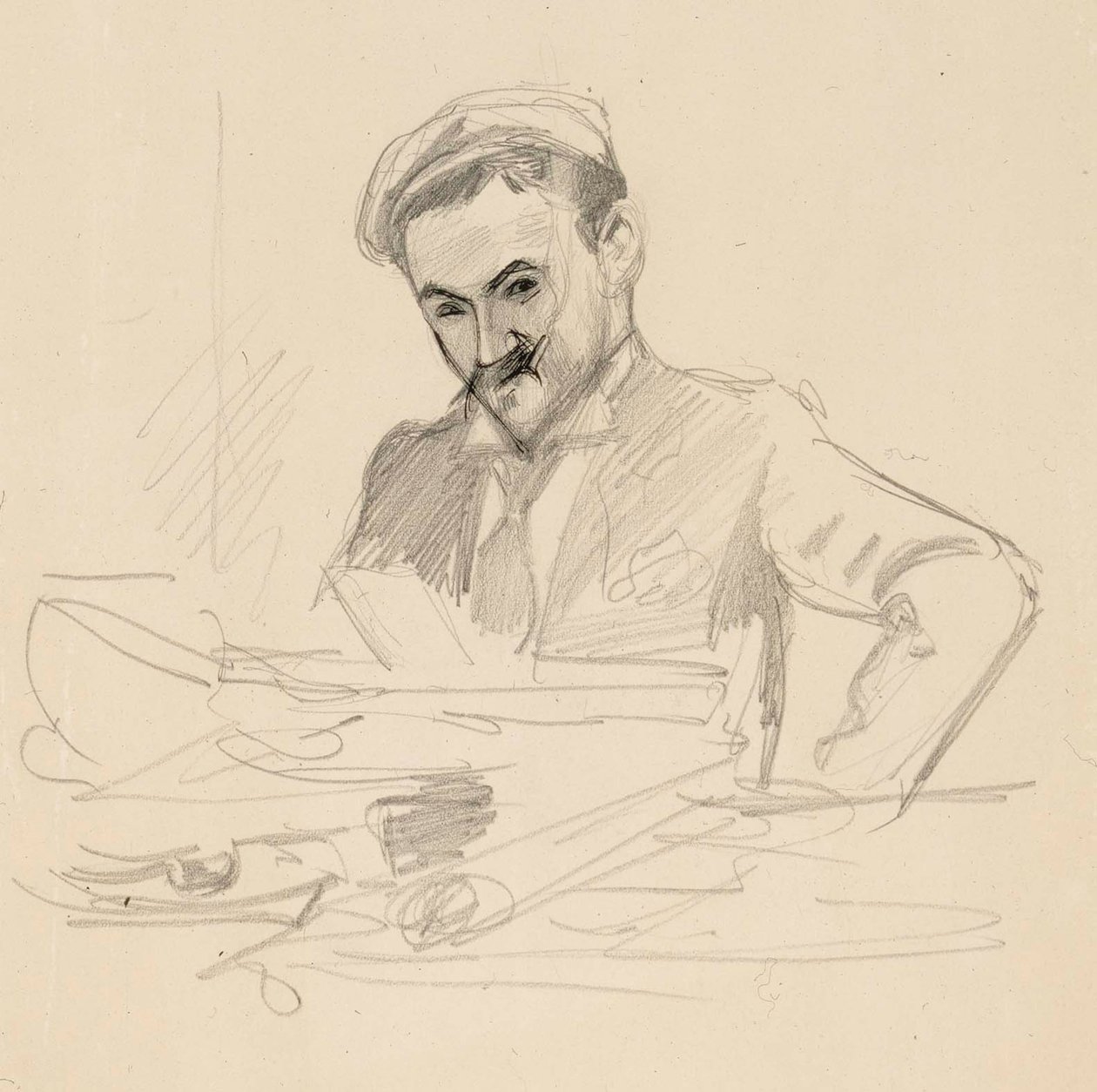 Portret van de kunstenaar, graaf Louis Sparre door Albert Edelfelt