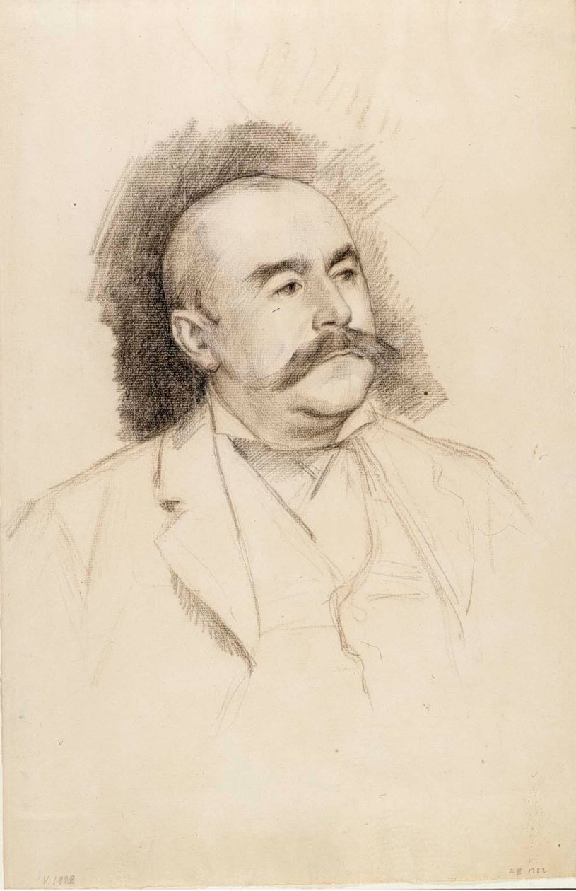 Portret van baron A. Portalis, schets door Albert Edelfelt