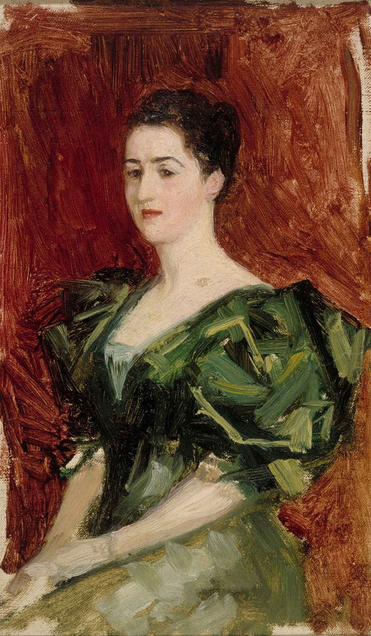 Portret van mevrouw Dagmar Dippell, compositieschets door Albert Edelfelt