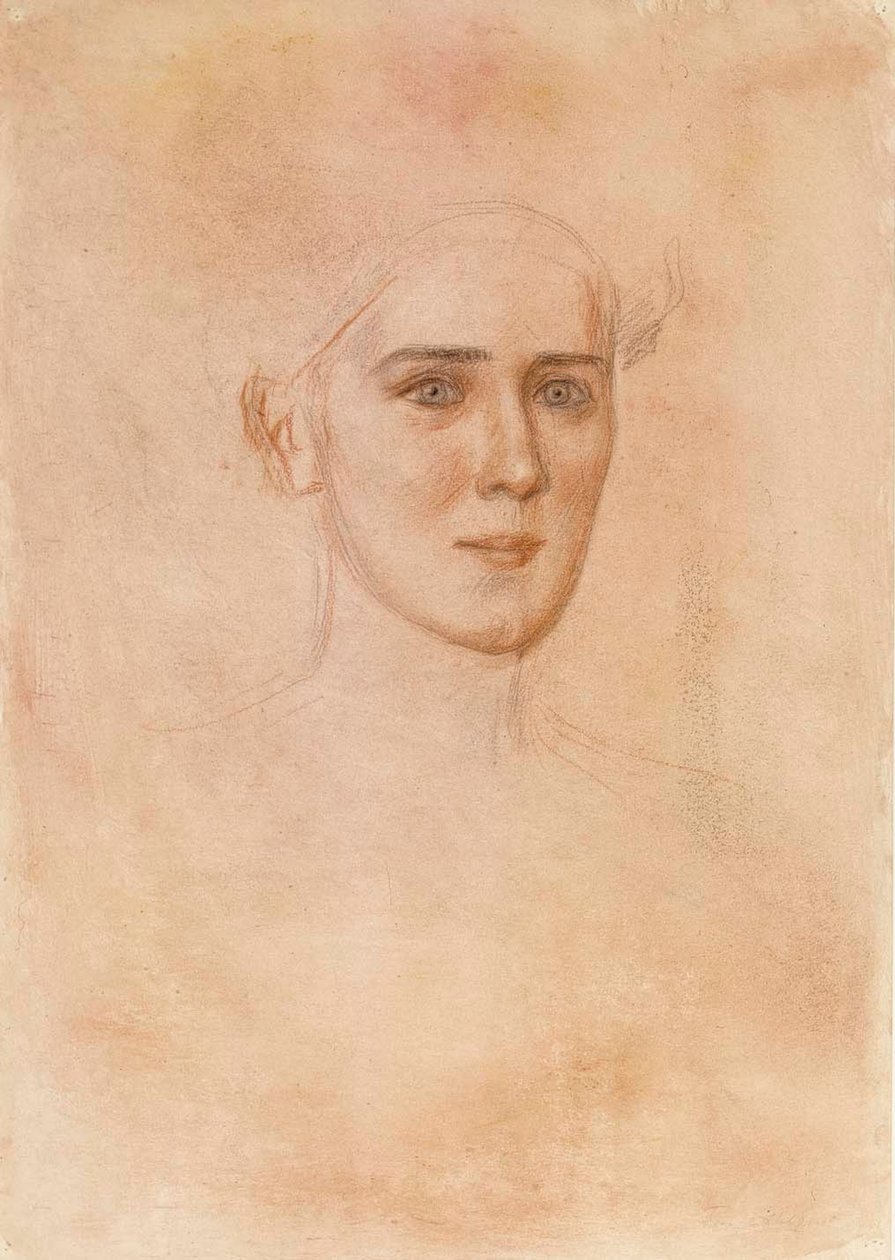 Portret van een vrouw, gezicht door Albert Edelfelt