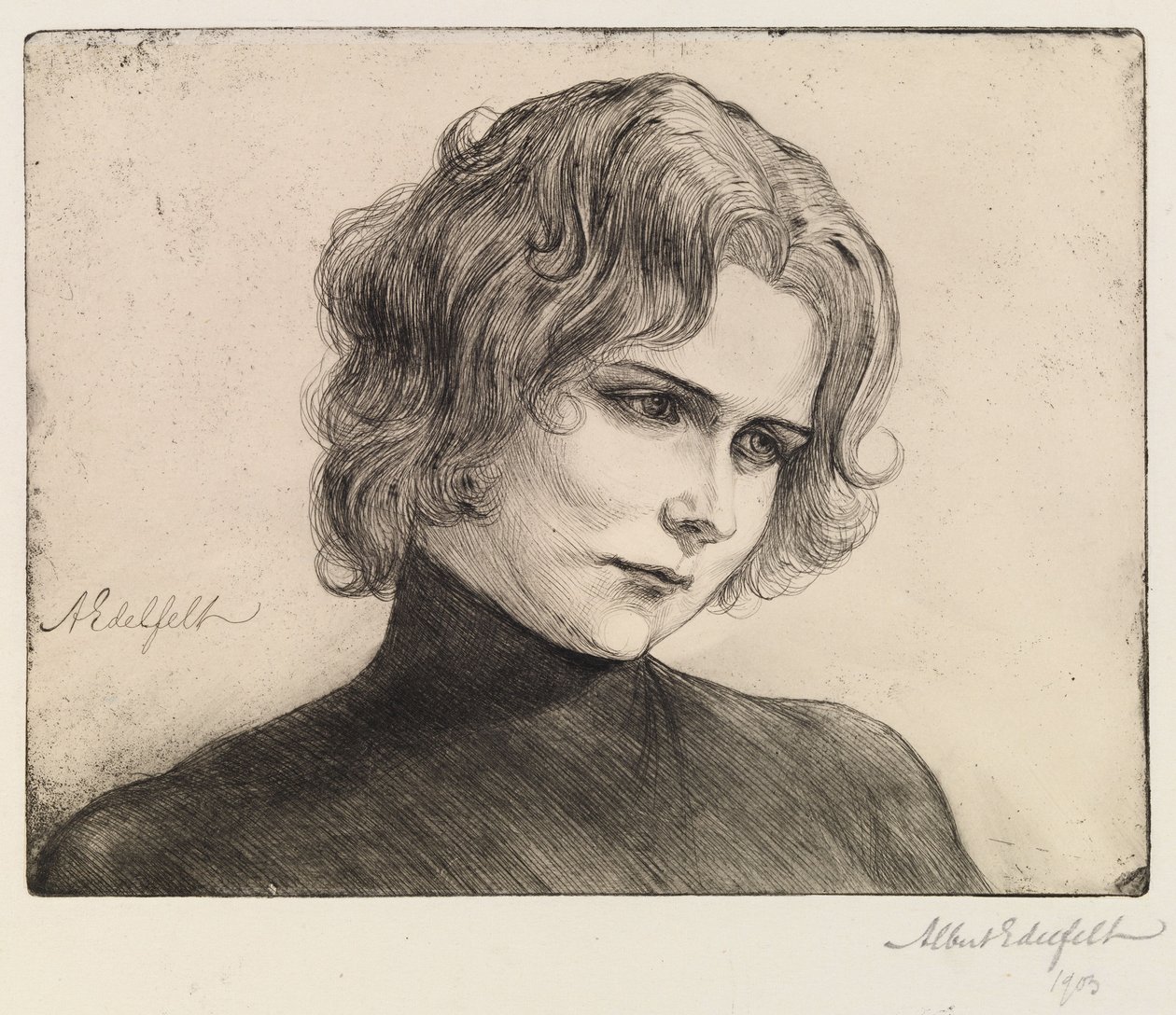 Portret van de actrice Elli Grahn-Niska; De actrice Elli Grahn-Niska door Albert Edelfelt