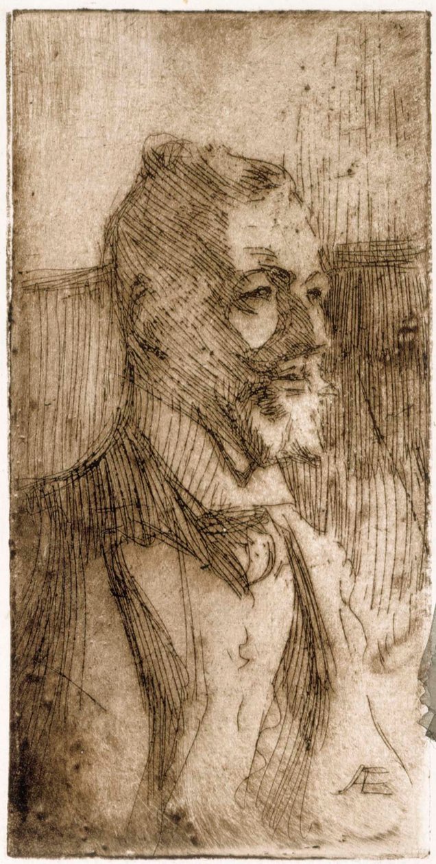 Portret van de kunstenaar A. W. Finch door Albert Edelfelt