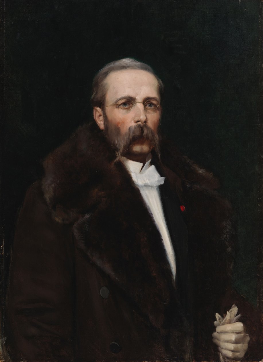 Portret van de vader van de kunstenaar, hoofddirecteur Carl Albert Edelfelt door Albert Edelfelt