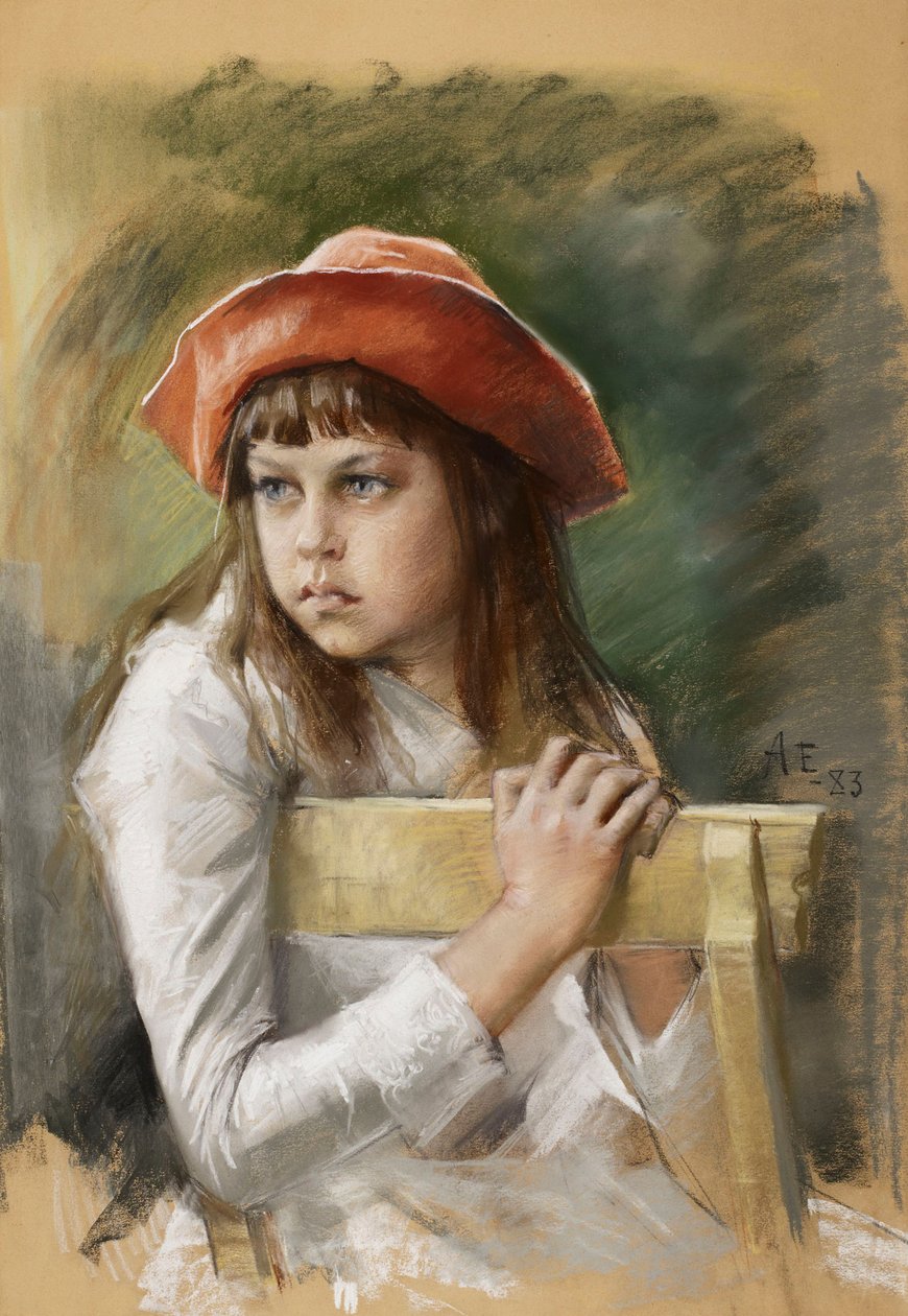 Portret van de zus van de kunstenaar, Berta Edelfelt door Albert Edelfelt