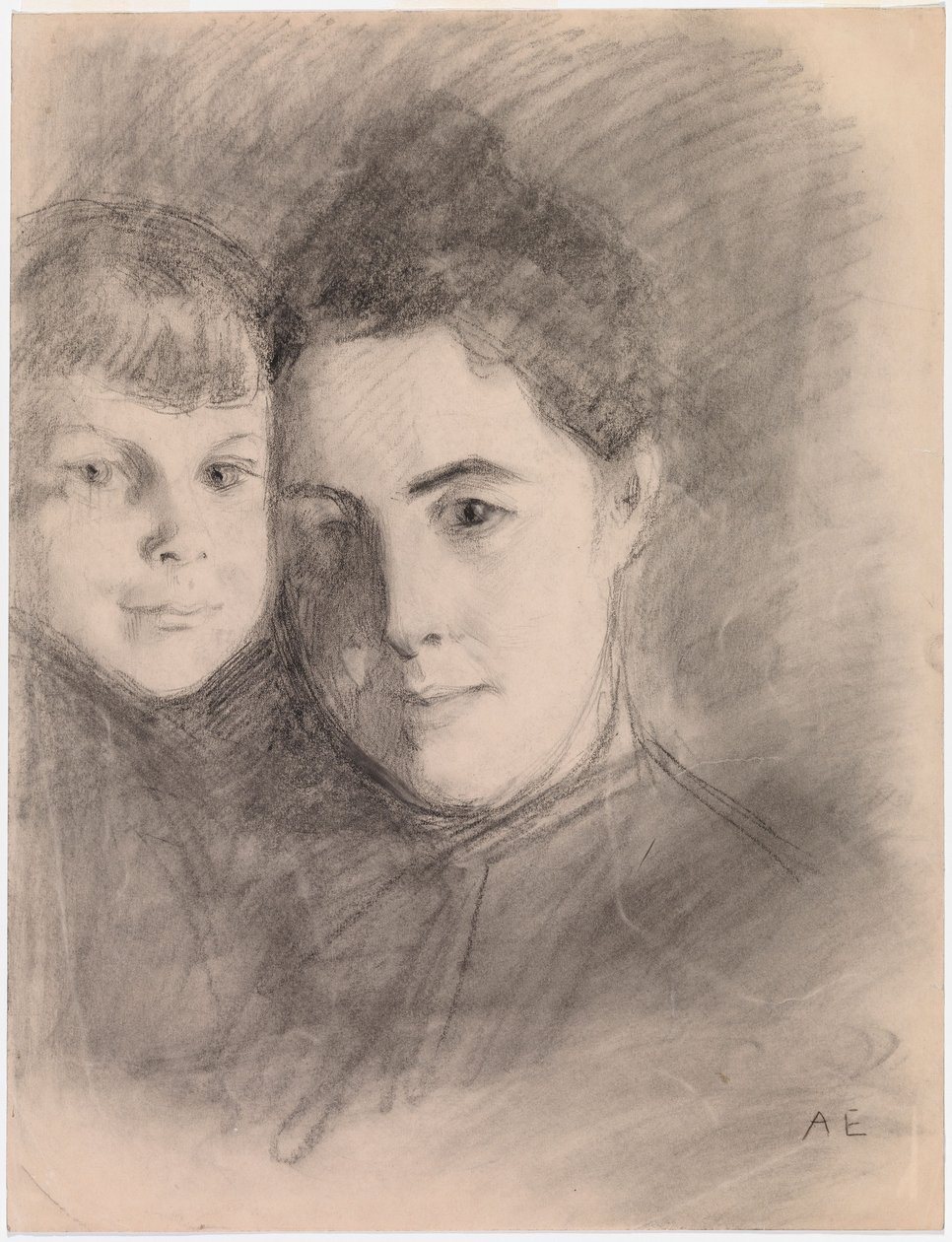 Portret van de vrouw en zoon van de kunstenaar door Albert Edelfelt