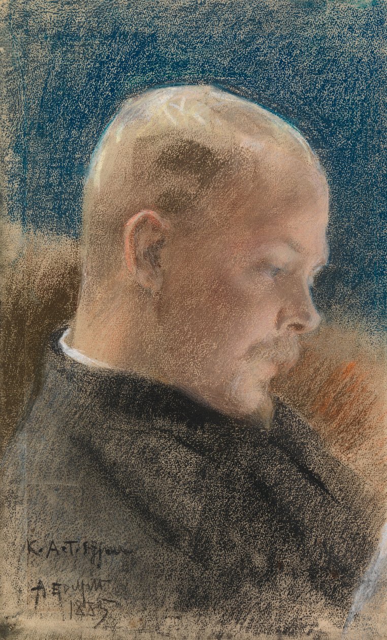 Portret van de schrijver Karl A. Tavaststjerna door Albert Edelfelt