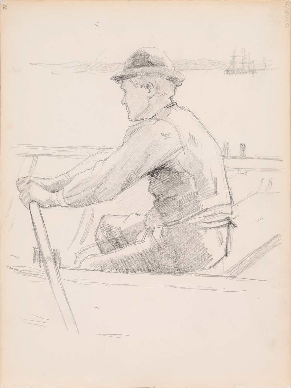 Schets voor het vervoeren van de kinderkist (Een kinderbegrafenis) door Albert Edelfelt
