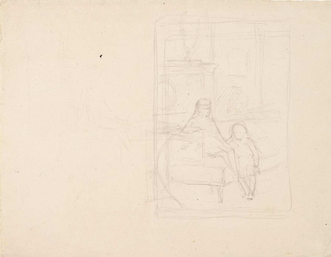 Schets van Michael en Xenia, de kinderen van tsaar Alexander III door Albert Edelfelt