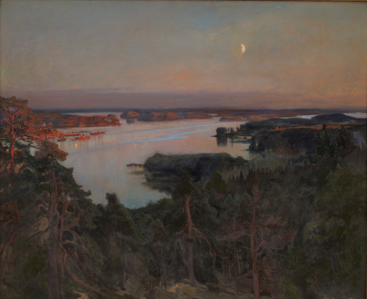 Zomeravond, Haiko Fjord door Albert Gustaf Aristides Edelfelt