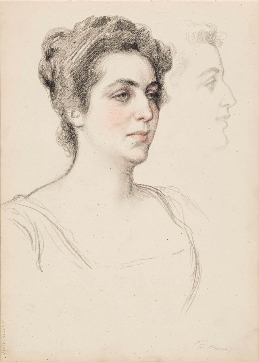 Schets voor een portret van een vrouw door Albert Edelfelt