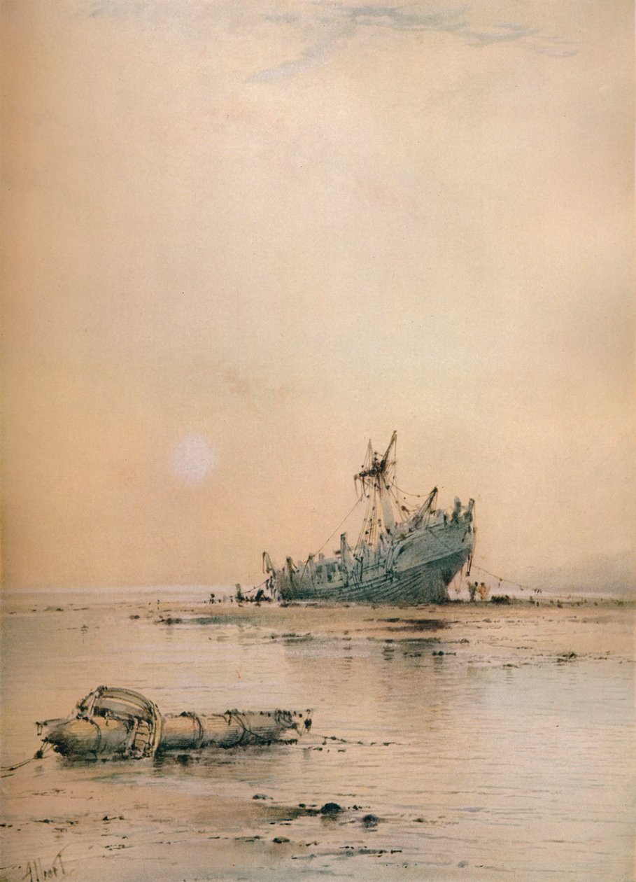 Laag tij bij Leigh, ca. 1899 door Albert Ernest Markes