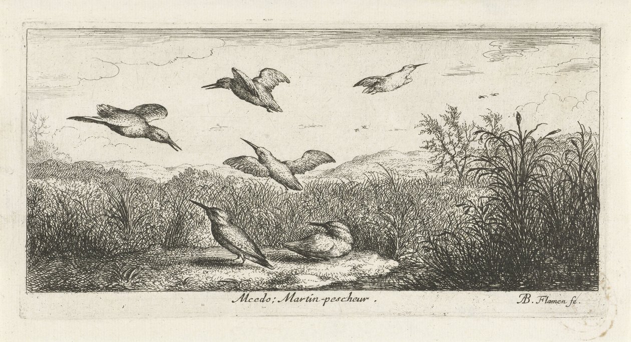 Landschap met ijsvogels door Albert Flamen