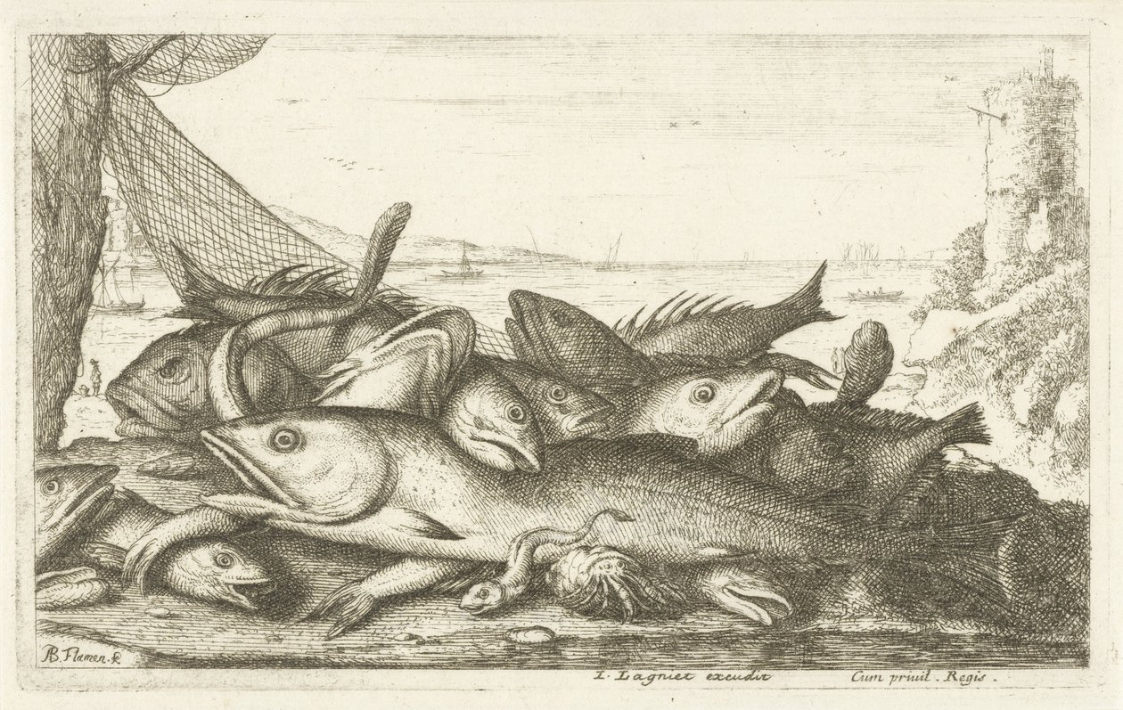 Visvangst met heremietkreeft door Albert Flamen