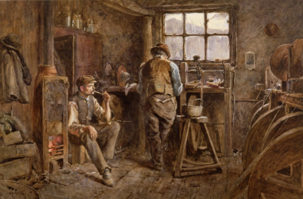 Een jet-werkplaats, Whitby door Albert George Stevens