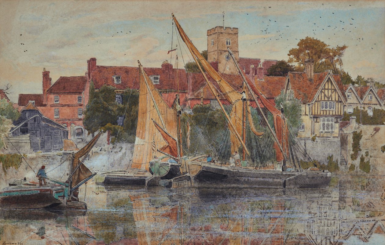 Aylesford aan de Medway door Albert Goodwin