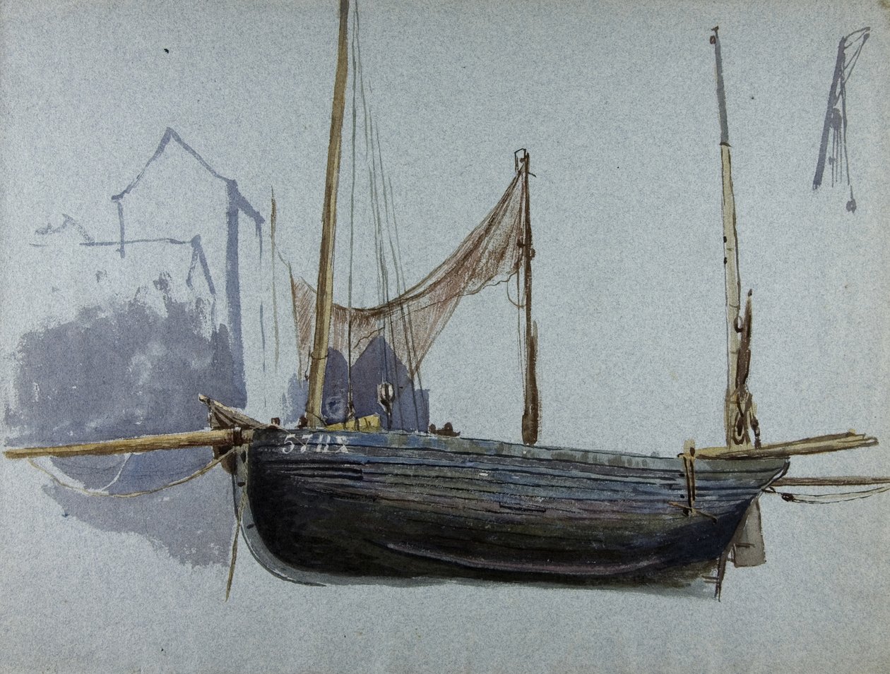 Vissersboot 57BX door Albert Goodwin