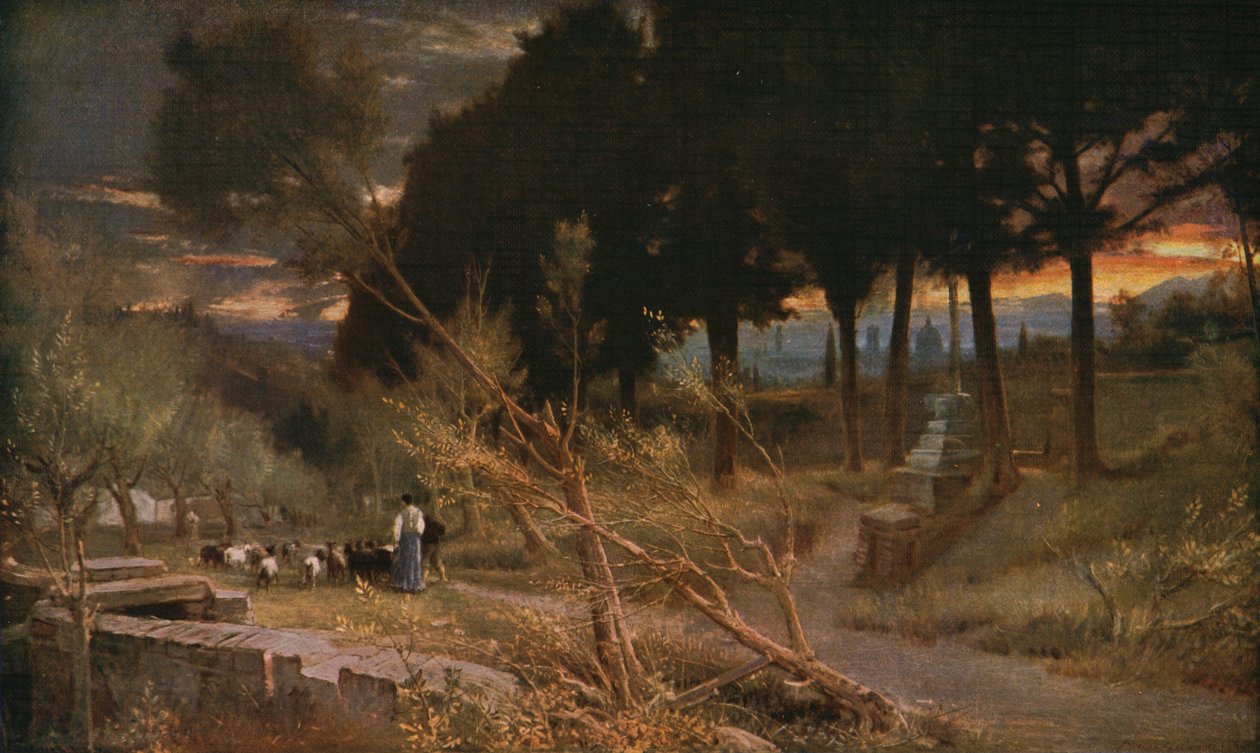 Florence: Avond door Albert Goodwin