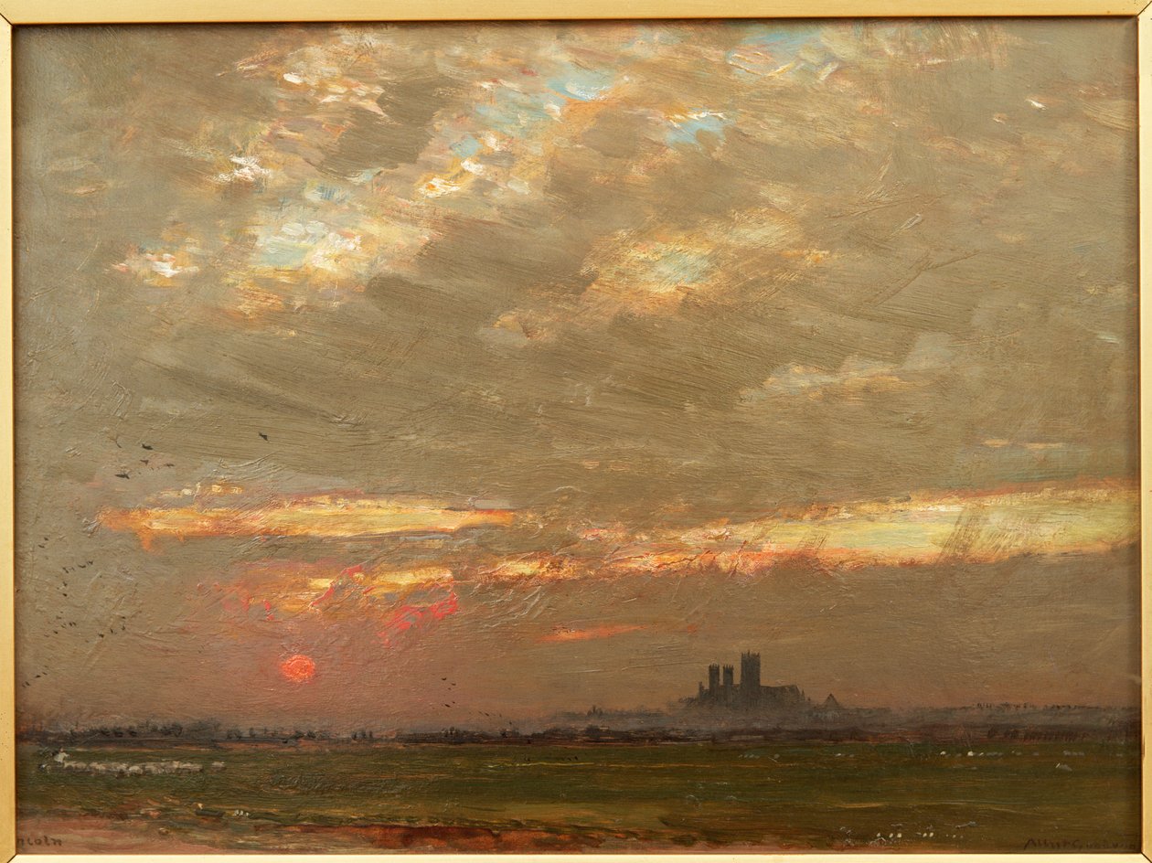 Lincoln Kathedraal bij Zonsondergang door Albert Goodwin