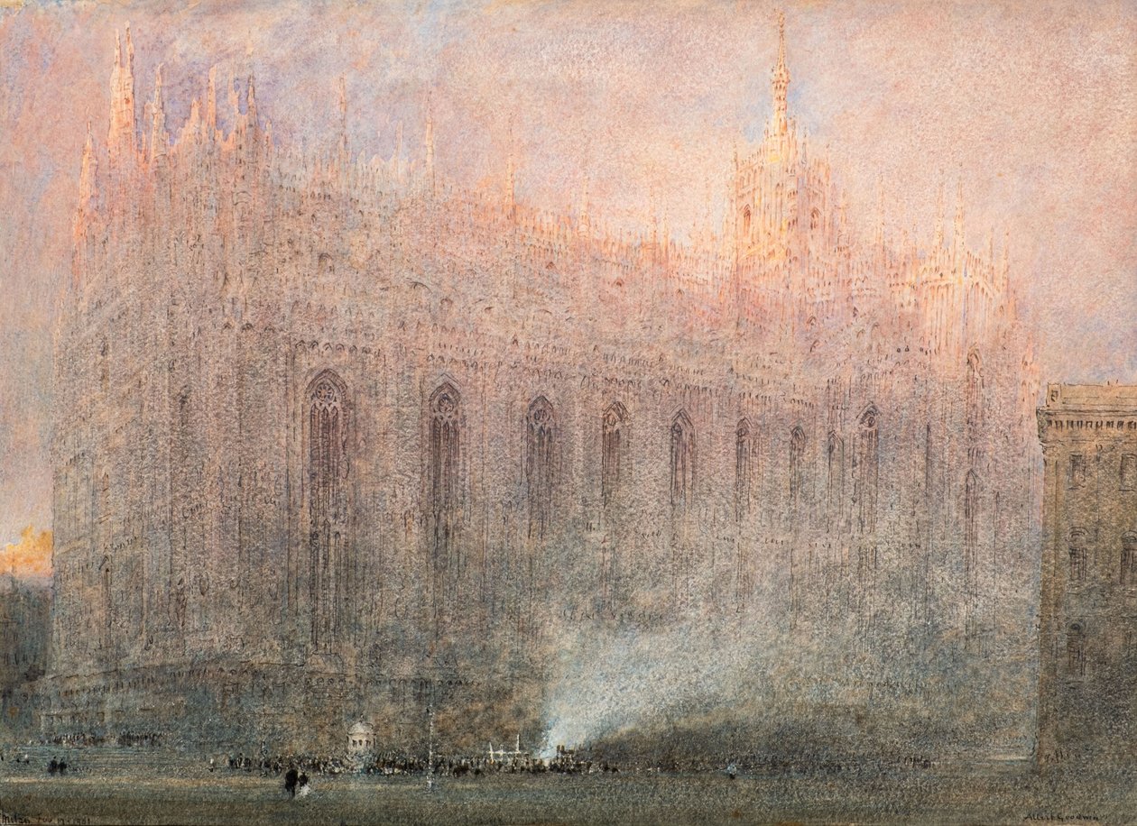 Kathedraal van Milaan door Albert Goodwin