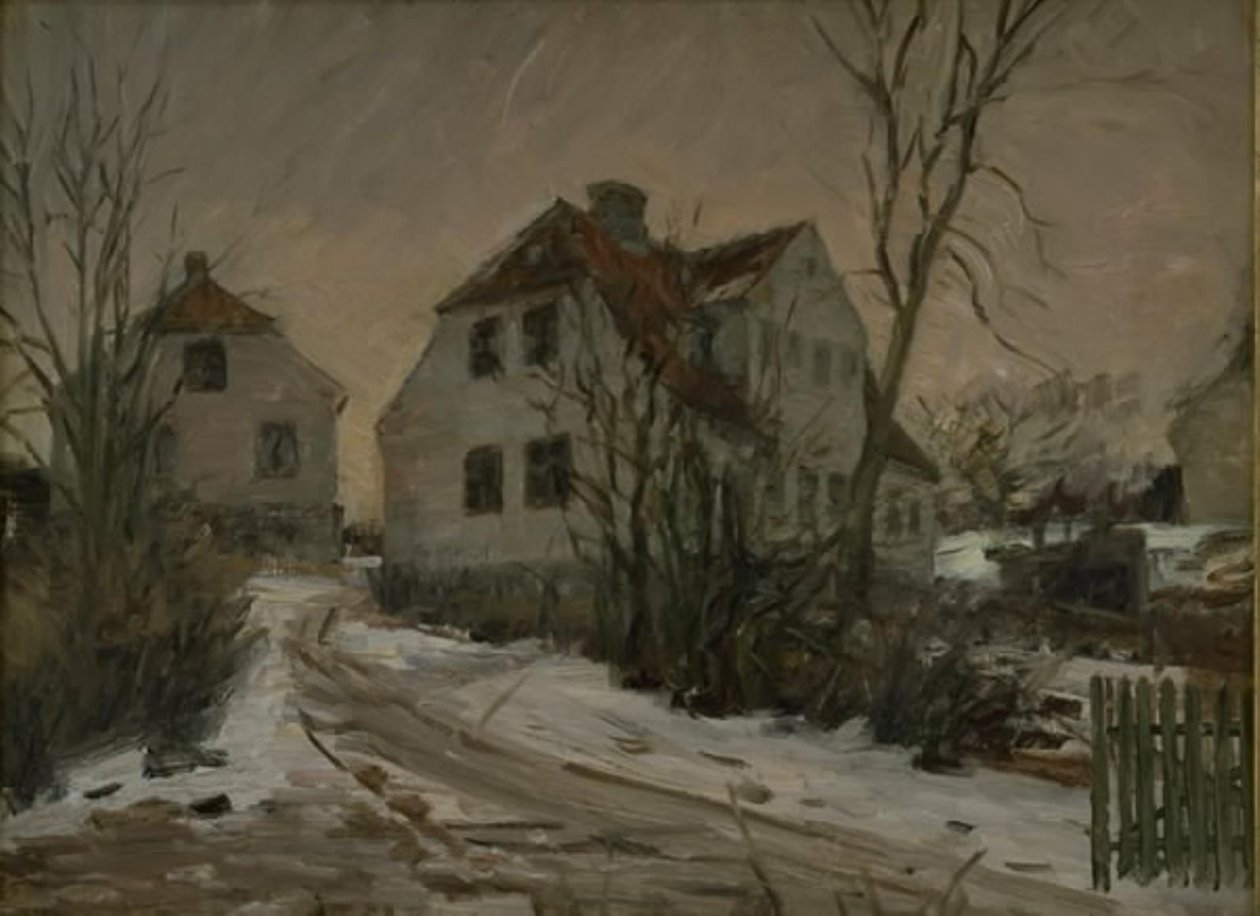 Winterdag in Lyngby door Albert Gottschalk