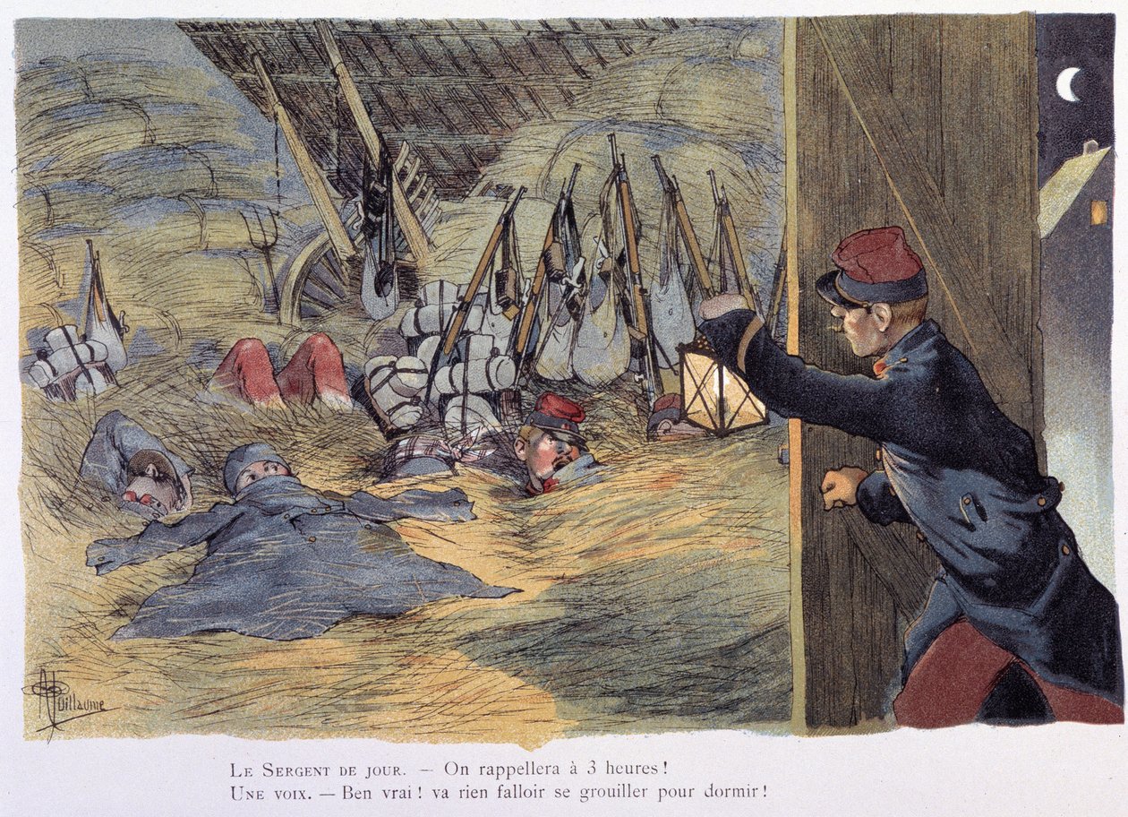 Dan la straille - in "Album militaire" door Albert Guillaume (1873-1942), circa 1900 door Albert Guillaume