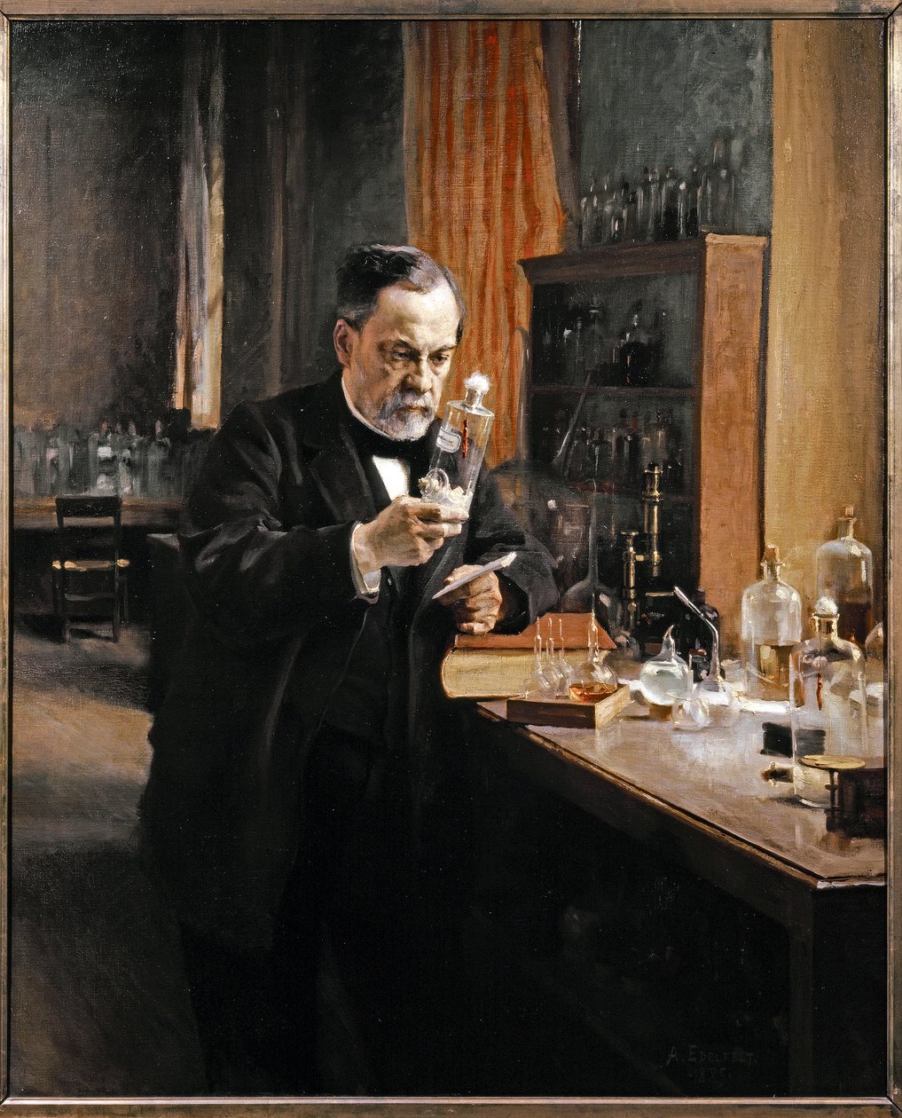 Louis Pasteur in zijn laboratorium door Albert Gustaf Aristides Edelfelt