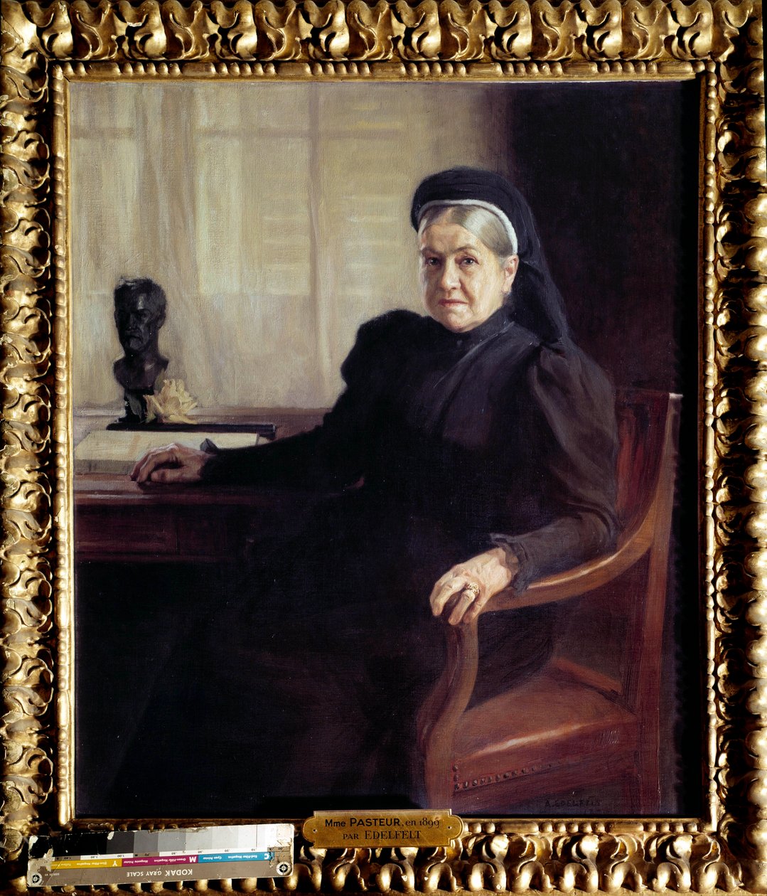 Portret van Madame Pasteur (1854-1905), weduwe van de Franse arts Louis Pasteur (1822-1895) door Albert Gustaf Aristides Edelfelt