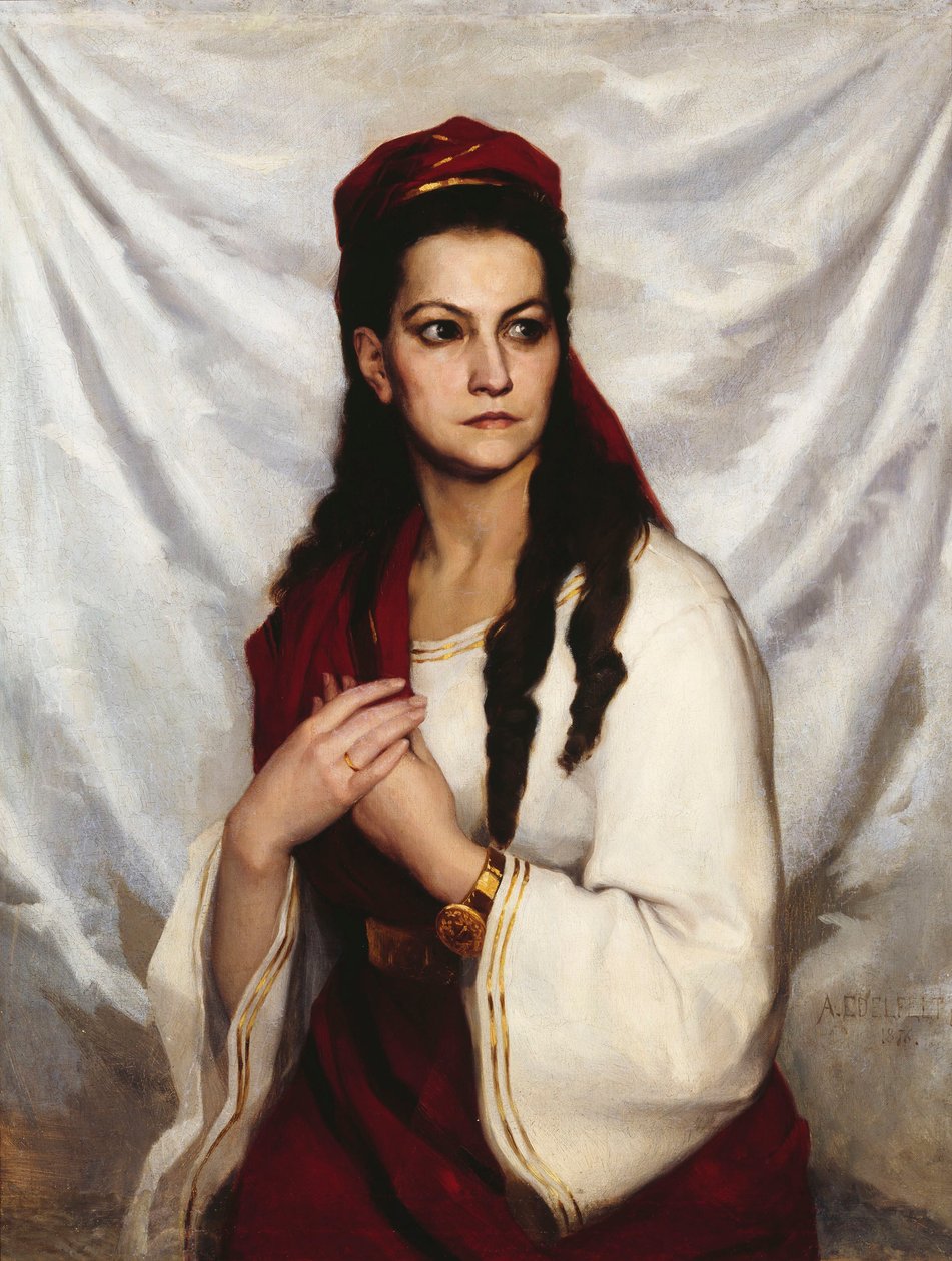 Portret van de actrice Hedvig Charlotta Raa-Winterhjelm 1838-1907, 1876 door Albert Gustaf Aristides Edelfelt