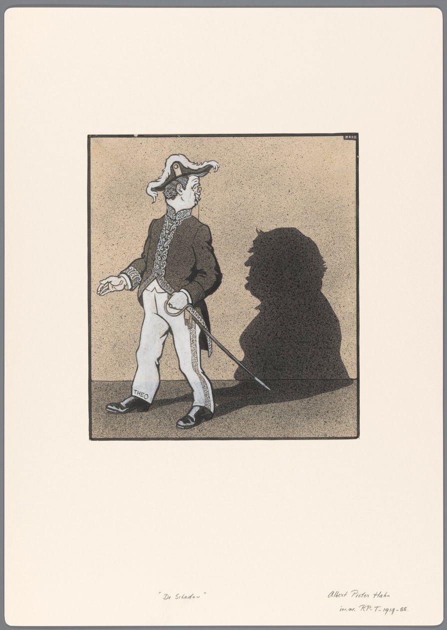 Ontwerp voor een politieke spotprent: de Schaduw door Albert Hahn (I)