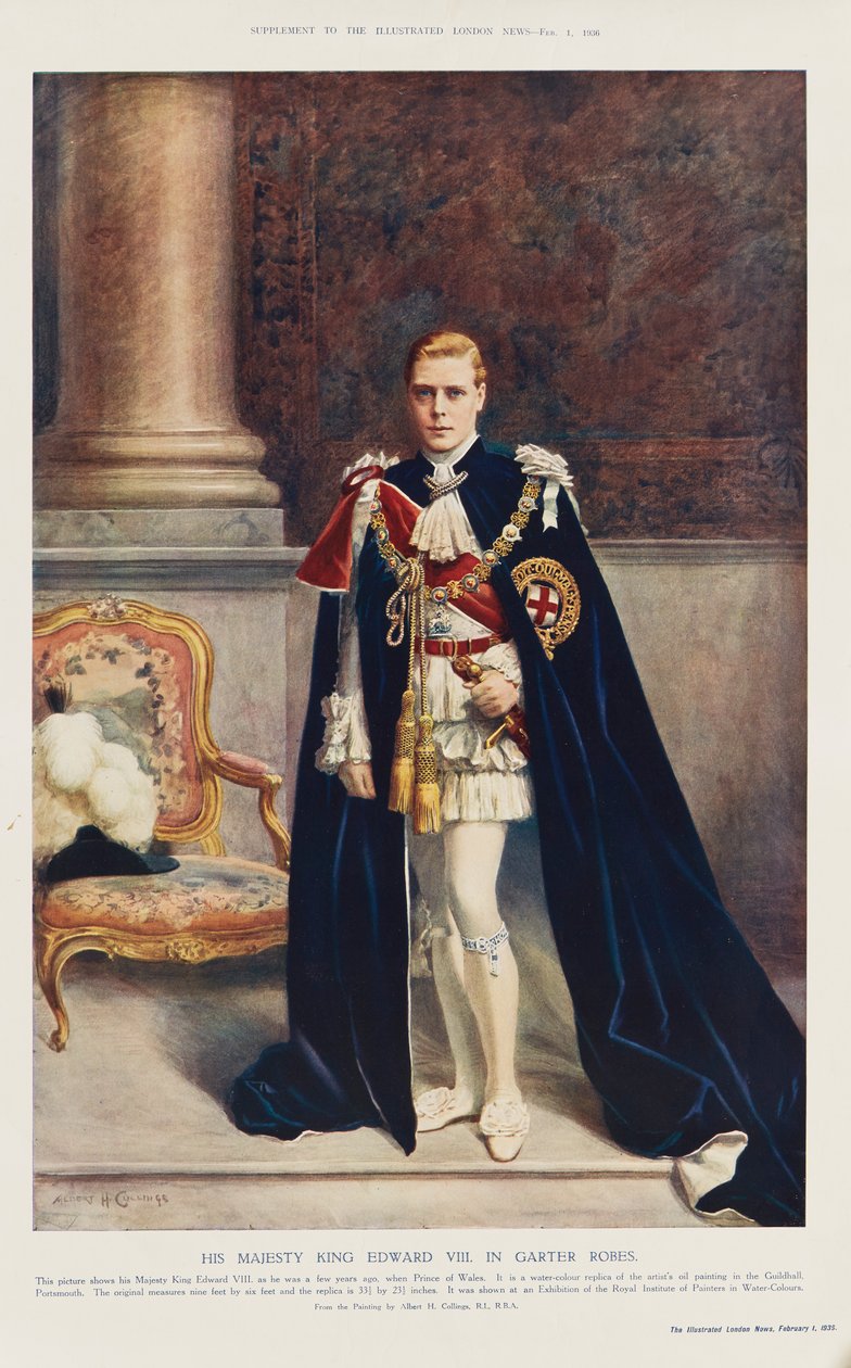 Koning Edward VIII als Prins van Wales door Albert Henry (after) Collings