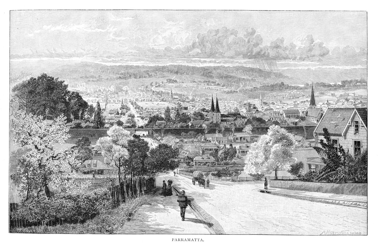 Parramatta, New South Wales, Australië, 1886 door Albert Henry Fullwood